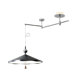 创意摇臂吊灯设计师餐厅灯2026新款极简餐桌吧台灯艺术可移位灯具