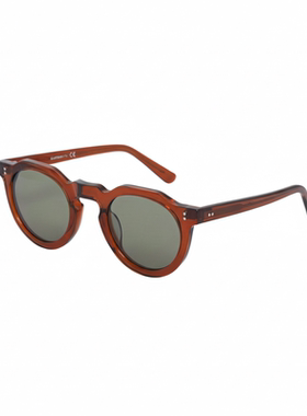 高级焦糖红色板材大圆框太阳镜潮