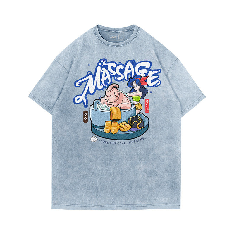 TEE7-日系动漫龙珠魔人布欧冰激凌夏季ins风卡通纯棉宽松情侣T恤