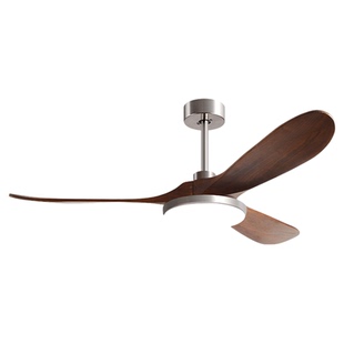 90寸大风力实木扇叶餐厅风扇灯客厅灯中古中式一体简约电风扇吊灯