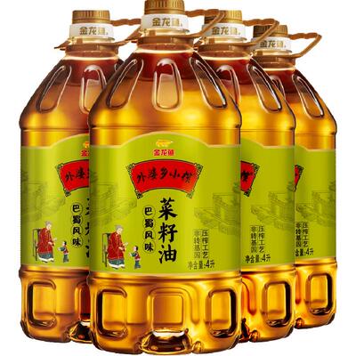 外婆乡小榨巴蜀菜籽油4L×4桶