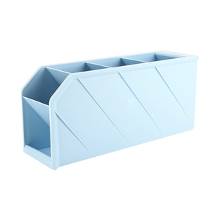 晨光文具 笔筒 创意收纳盒大容量加厚多层斜插式笔架彩色分类分格文具盒学生用办公桌面文具多功能整理收纳盒