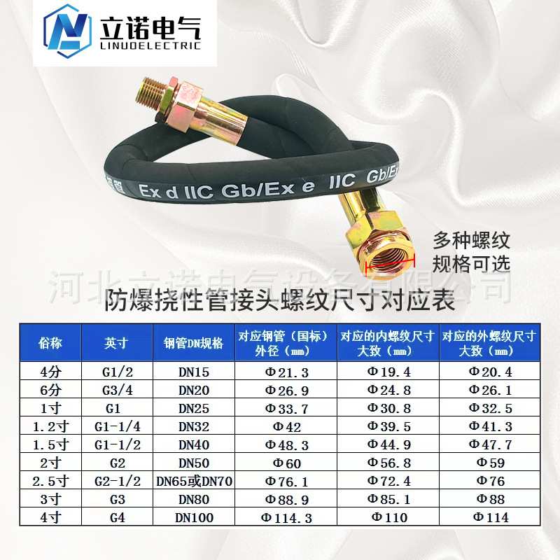 防爆挠性管仪表接线管挠性连接管钢丝编织内外DN20软管接线管线