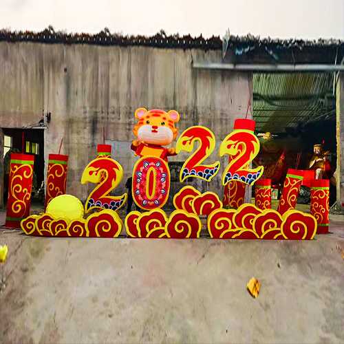 春节花灯大型元宵节灯会卡通兔年灯笼动物圣诞节户外铁艺造型灯