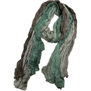 (福利)梅子家新款撞色拼接多色个性文艺扎染茶艺气质休闲围巾女