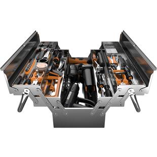 不锈钢工具箱工业级家用多功能五金电工收纳盒套装车载工具收纳箱