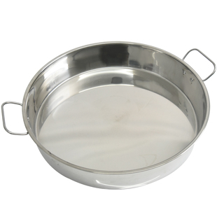 蒸饭盘加厚加深不锈钢蒸糕发年糕点大圆盘平底凉皮罗罗双耳蒸菜盘