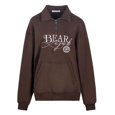 佐贝卡色卫衣女polo领美式复古