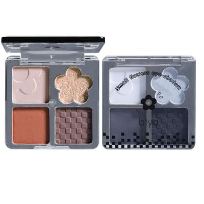 拽姐小烟熏Biya比雅四色眼影盘黑色白色截断妆暗黑哥特欧美辣妹妆