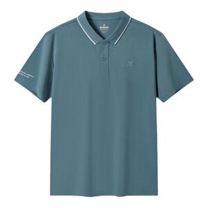 特步男子短袖POLO衫2024夏季新款运动休闲立领短袖976229020063