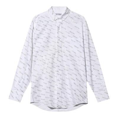 TCH宽松休闲满印烫钻长袖衬衫