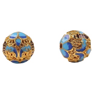 保色18k古法金烧蓝祥云珠 手工diy配件隔珠手链项链制作纯铜饰品