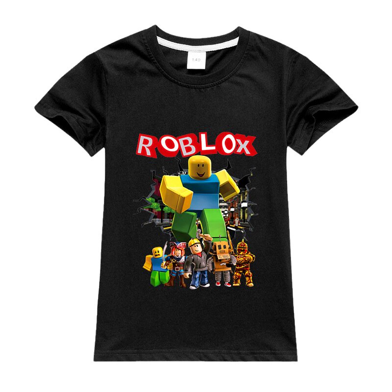 ROBLOX男孩夏装纯棉短袖T恤儿童修身动漫圆领休闲中大童装
