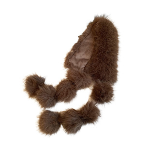 千金气质高贵仿貂毛绒针织围巾女士冬高级感保暖防寒护颈毛领围脖