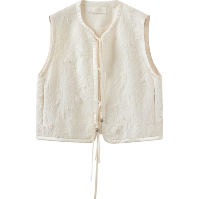 【镂纹瑾绣布】播立体浮雕提花休闲叠穿马甲女26春新款BDT1MD1316