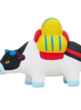 玩具工坊陶土祝福日式牛桌面摆件