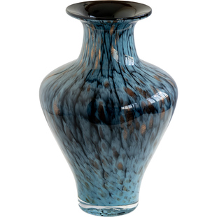 手工琉璃花瓶轻奢高级感摆件雪柳冬青百合柿子桔子黄金果插花装饰