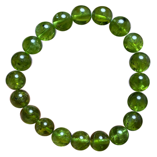 天然小颗粒橄榄石手链翠绿色太阳之石水晶手串甜美饰品情侣款礼物