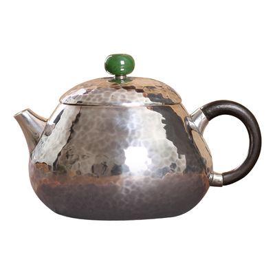 银茶壶手工泡茶壶银壶石瓢思亭