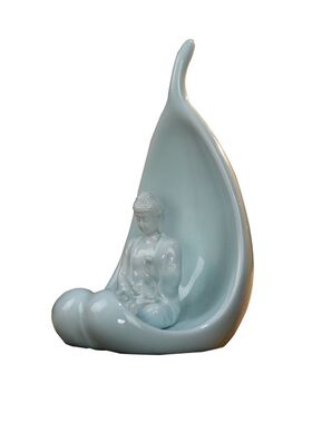 陶瓷叶子佛像如来像小摆件可插香