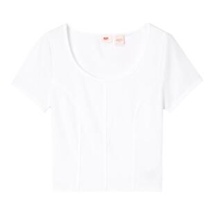 Levi's李维斯女士美式短款修身简约小个子辣妹白色上衣短袖T恤