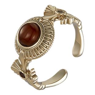 Riotlily/艾特里里约瑟芬戒指金棕色琉璃复古开口戒圣诞女款