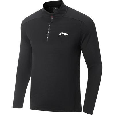 李宁抗菌立领男反光长袖T恤