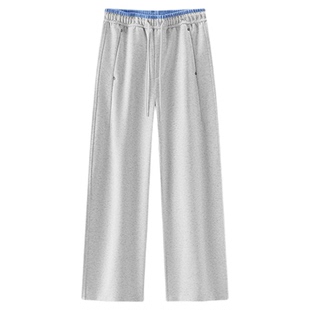 森马休闲裤女春季撞色宽松弯刀裤2026新款商场同款慵懒百搭长裤