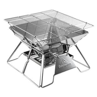 柯曼露营折叠烧烤炉不锈钢便携焚火台木炭烤肉户外轻量烧烤柴火炉