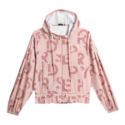 蜘蛛春夏女子印花字母连帽夹克