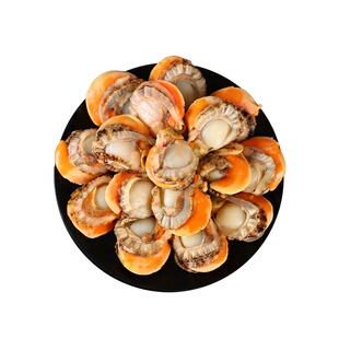 扇贝肉带黄特大号品质新鲜冷冻红贝原汁带膏海鲜水产家扇贝家用批