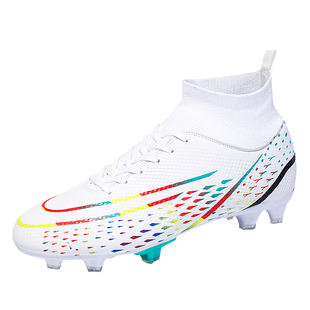 Adults Men's Soccer Cleats Shoes High-top Football Boots TF