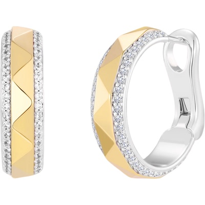 TWINSLULU菱格纹几何拼色耳环