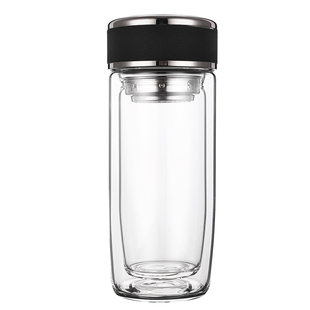 亚泰双层玻璃杯加厚防烫耐热大容量男女办公便携水杯过滤泡茶杯子