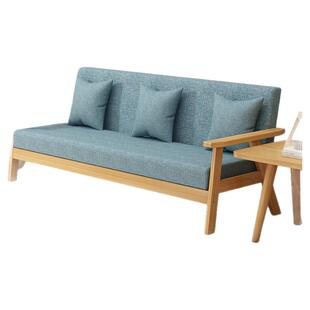 升级清漆实木沙发茶几组合小户型客厅出租房现代简约单人三人沙发