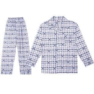 老年人爸爸睡衣男款纯棉长袖秋季中年男士家居服套装大码老人全棉