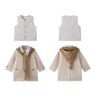 tartineetchocolat法国巧克力童装25冬季新男童毛呢大衣三件套装