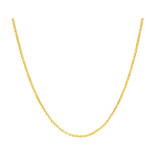 六桂福珠宝18k黄金项链爱心可调节套链O字锁骨链吊坠挂坠女士礼物