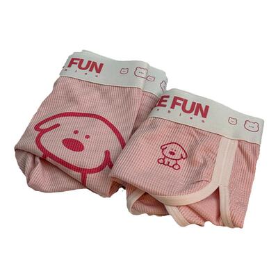 小熊男友情侣粉色内裤一男一女裤衩纯欲风卡通可爱男生四角裤纯棉