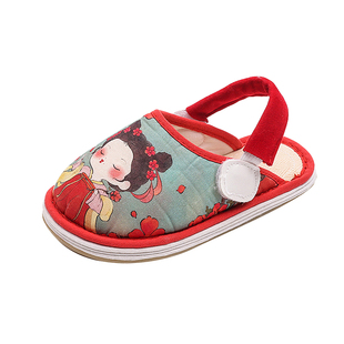 儿童家居拖鞋春秋宝宝室内布鞋包脚千层底手工女童软底女孩棉布