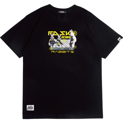 青春黑色流行圆领休闲夏兔子军团