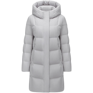 坦博尔冬季羽绒服女款90鸭绒中老年妈妈款中长款连帽加厚保暖外套