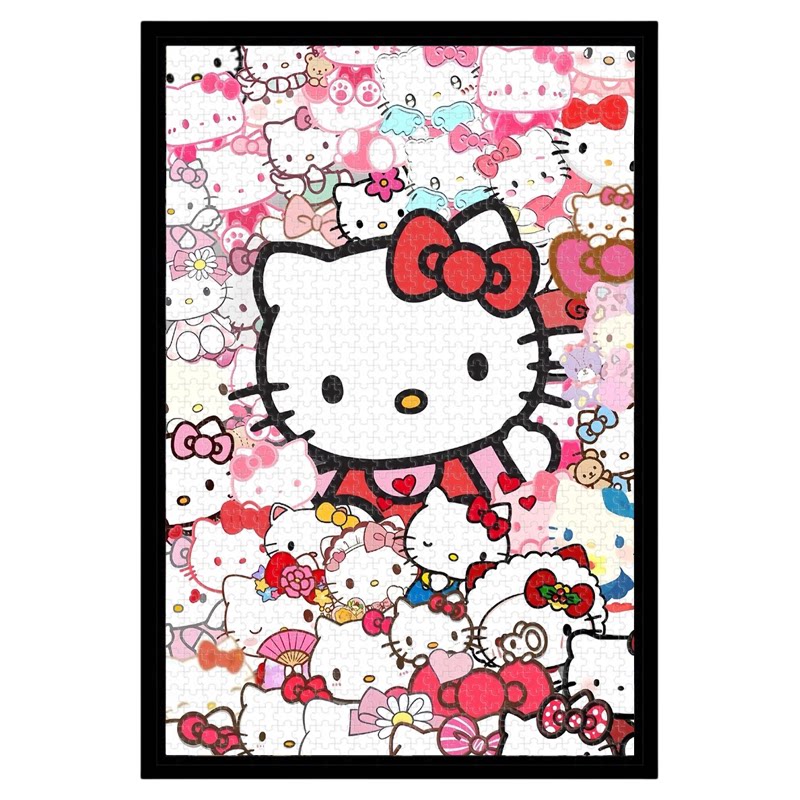 宫崎骏猫咪拼图1000片带相框高级感治愈系成人儿童益智木质玩具
