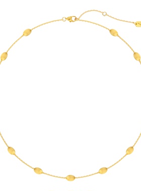 GXIAOXIAO拉丝金色小豆子项链