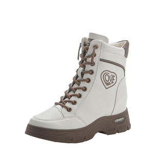 内增高马丁靴女款英伦风2026新款爆款秋冬加绒棉鞋小个子真皮短靴