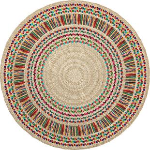 冥想颂钵疗愈馆布置禅修跪拜打坐地垫复古圆形地毯无醛环保转移垫