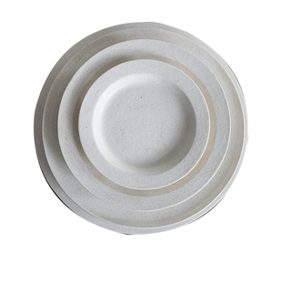 羊羊器物日式复古餐具圆形白色油画两色六种尺寸椭圆形平盘深果盘