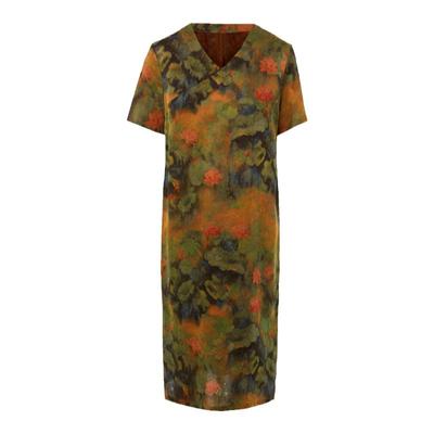 鹿王桑蚕丝连衣裙V领香云纱裙女