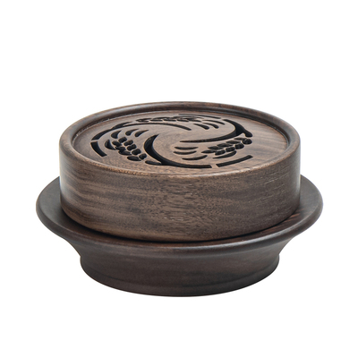 黑胡桃木盘香炉中式养神