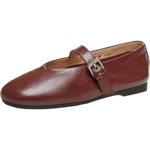 天美意羊脂软糖红色平底玛丽珍小皮鞋女软底浅口单鞋2026春季新款